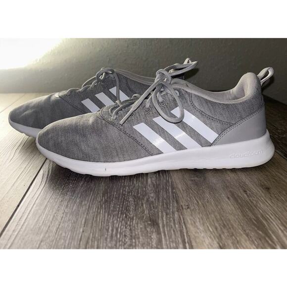 Adidas QT Racer 2.0 Light Granite Gray White Women’s US Size 10 Sneaker Shoes - Picture 5 of 10
